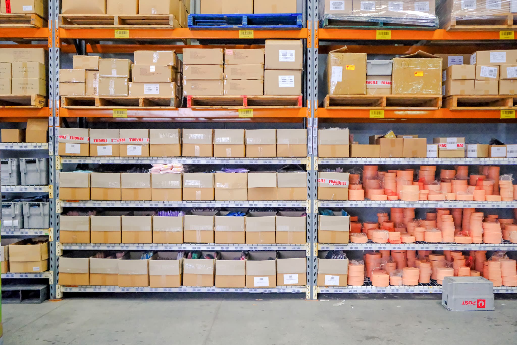 Ecommerce products stored in the warehouse ready for 3PL fulfilment.