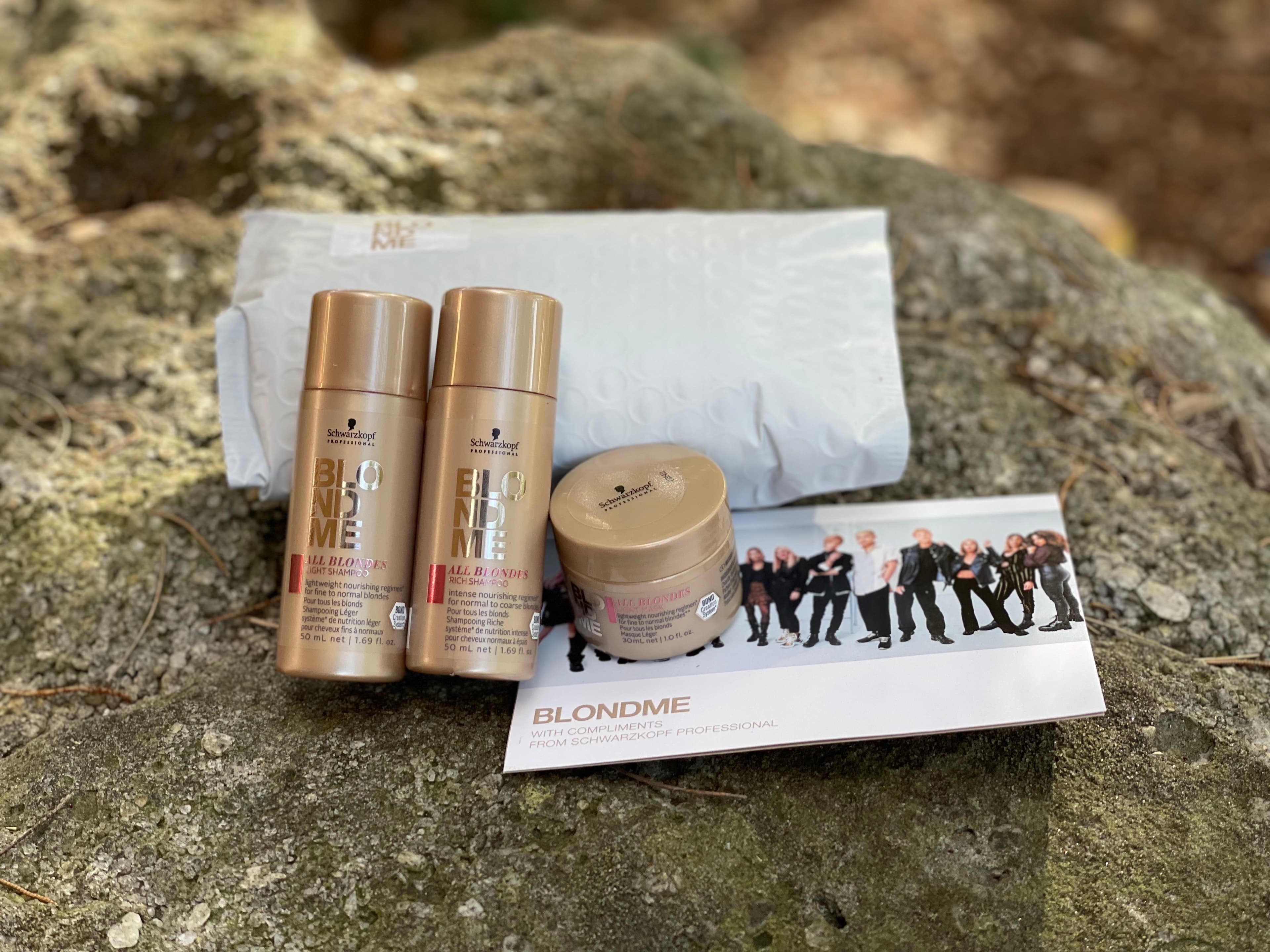 Skin care sample products are displayed with bespoke cards