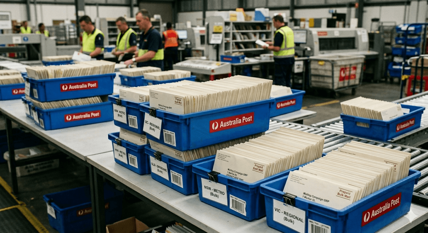 Bulk mail sorting and lodgement